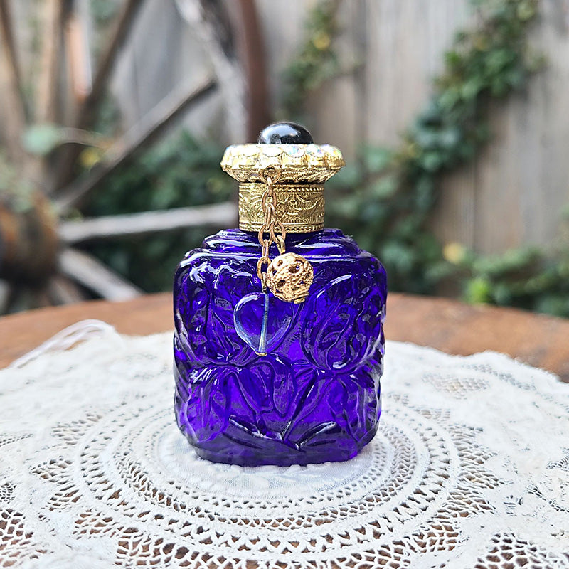 コバルトブルー 香水瓶 アイリス アールデコ チェコ製 | アンティーク