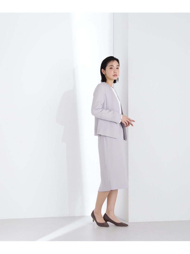 楽天市場】[洗える]＜ポリエステルドビーSET UP＞ノーカラージャケット