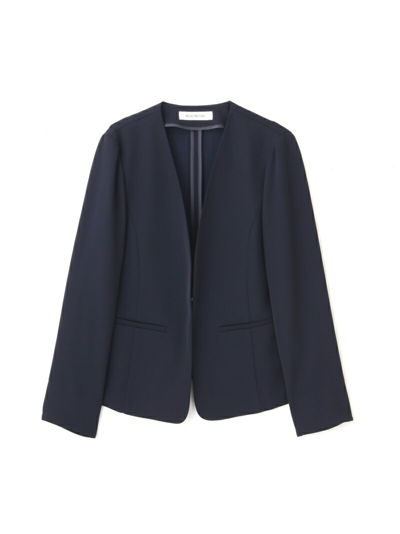 楽天市場】[洗える]＜ポリエステルドビーSET UP＞ノーカラージャケット