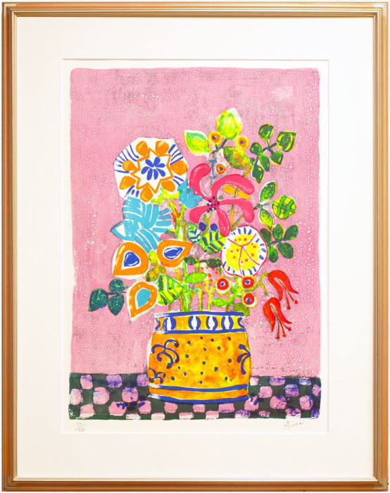 楽天市場】ポール・アイズピリ『黄色い花瓶の花束』リトグラフ(石版画