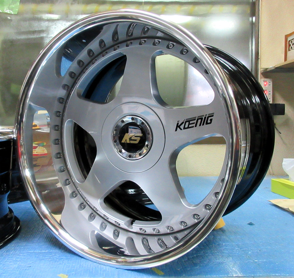 ケーニッヒ18インチ/カールWリム曲り修理からリフレッシュ・リメーク