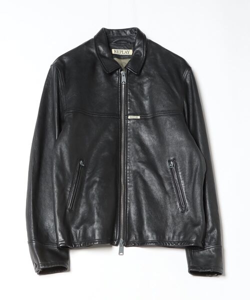 REPLAY（リプレイ） 革ジャン ライダース WAXラムレザージャケット