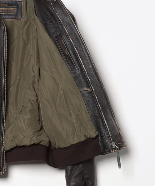 REPLAY（リプレイ） ブルゾン アウター ラムレザーボンバージャケット
