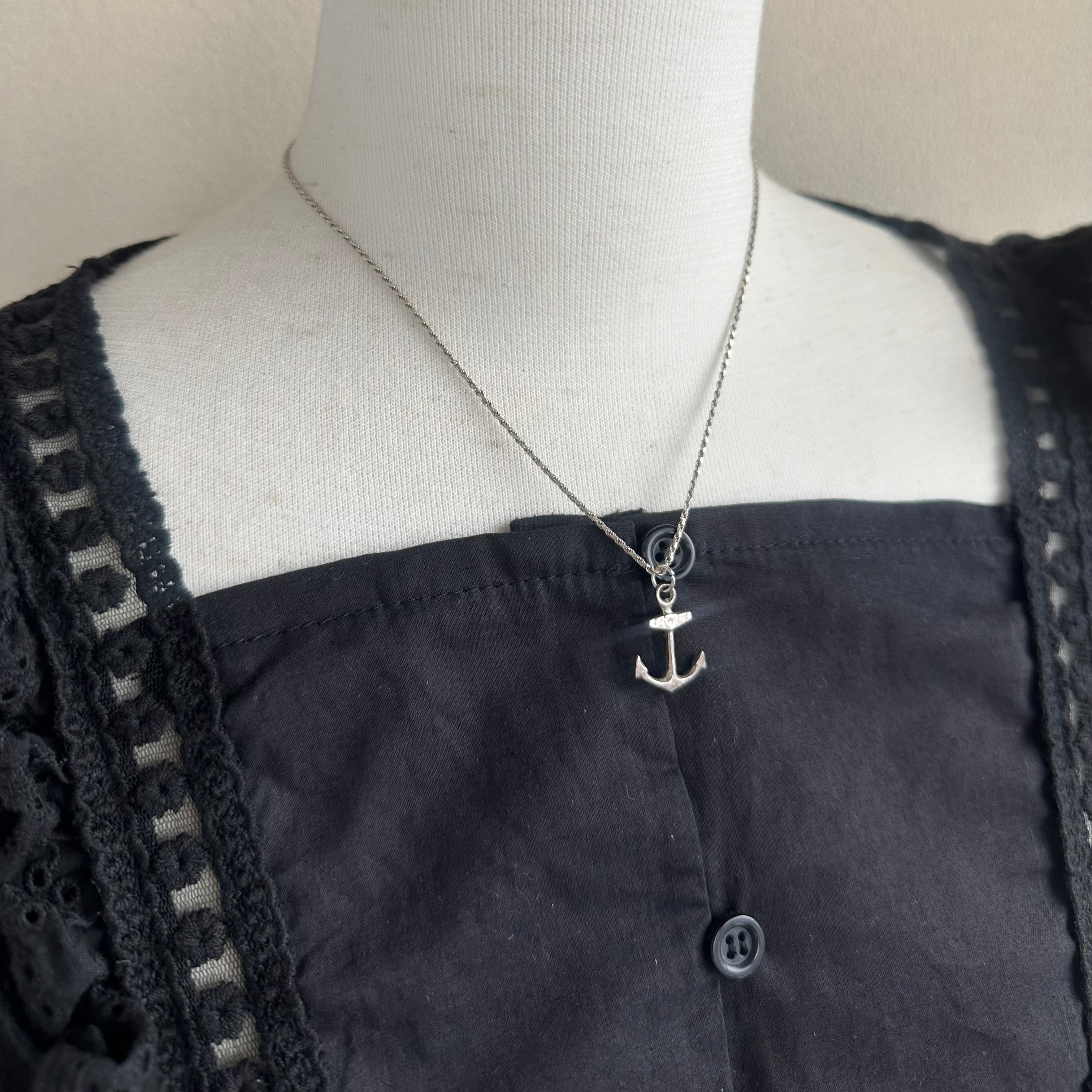 アンカー ヴィンテージシルバーチャーム – Amelie Antique