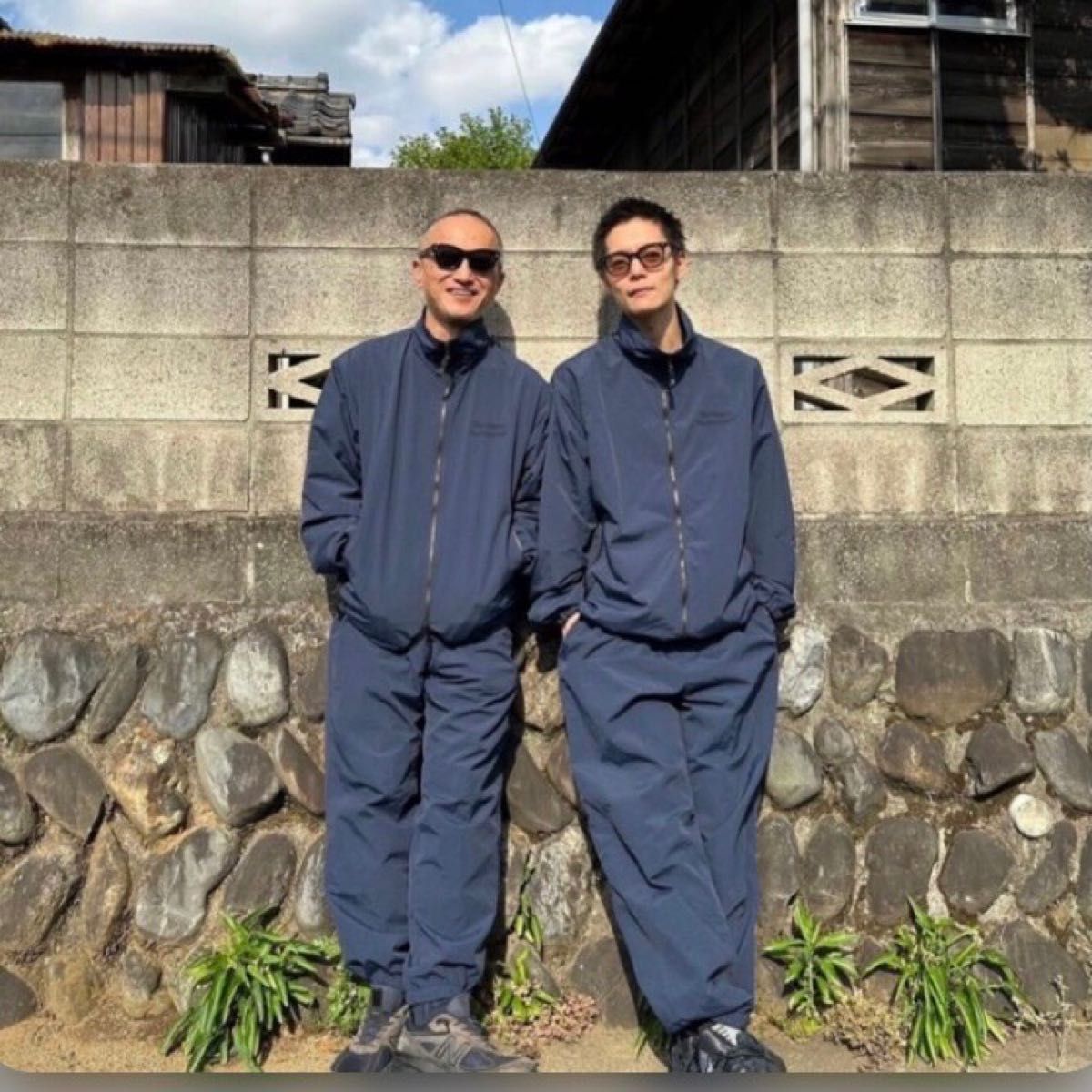 エンノイ ennoy シャカシャカ ネイビー XL ナイロンセットアップ