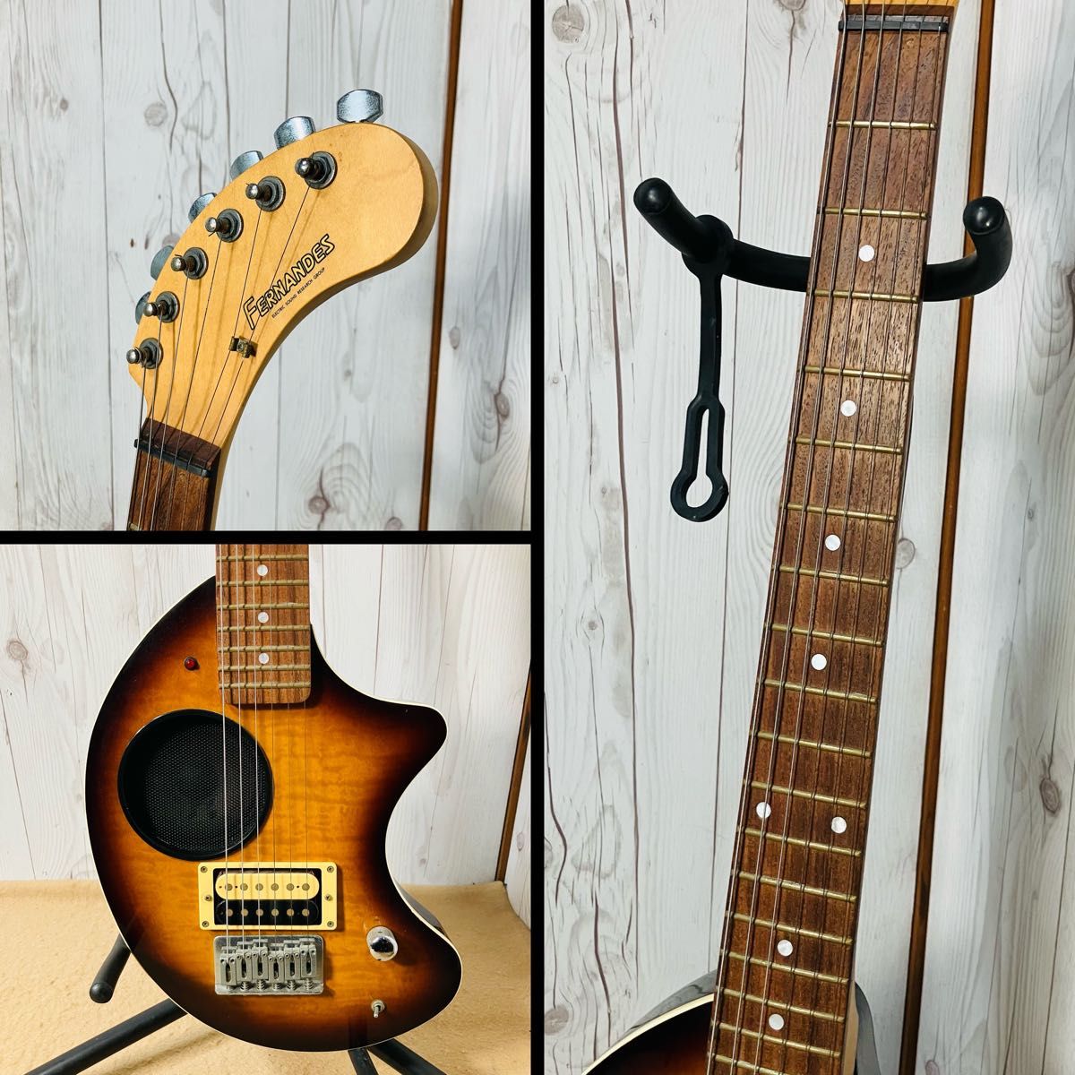 動作品 電池付き】FERNANDES ZO-3 アンプ内蔵ギター サンバースト 芸