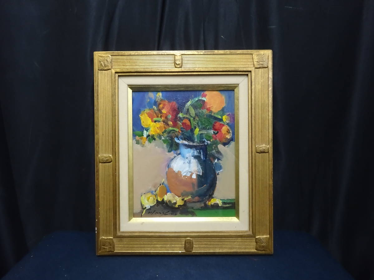 Yahoo!オークション - 油彩画 【6 肉筆 真作保証 森嶌澄子 プチローズ