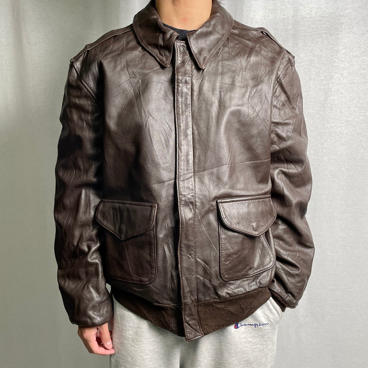 90年代 COOPER A-2タイプ レザージャケット ゴートレザー メンズL相当