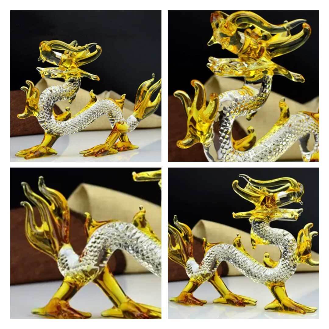 在庫限り】風水 クリスタル ガラス製 龍神 全5カラー 置物 干支 辰 福