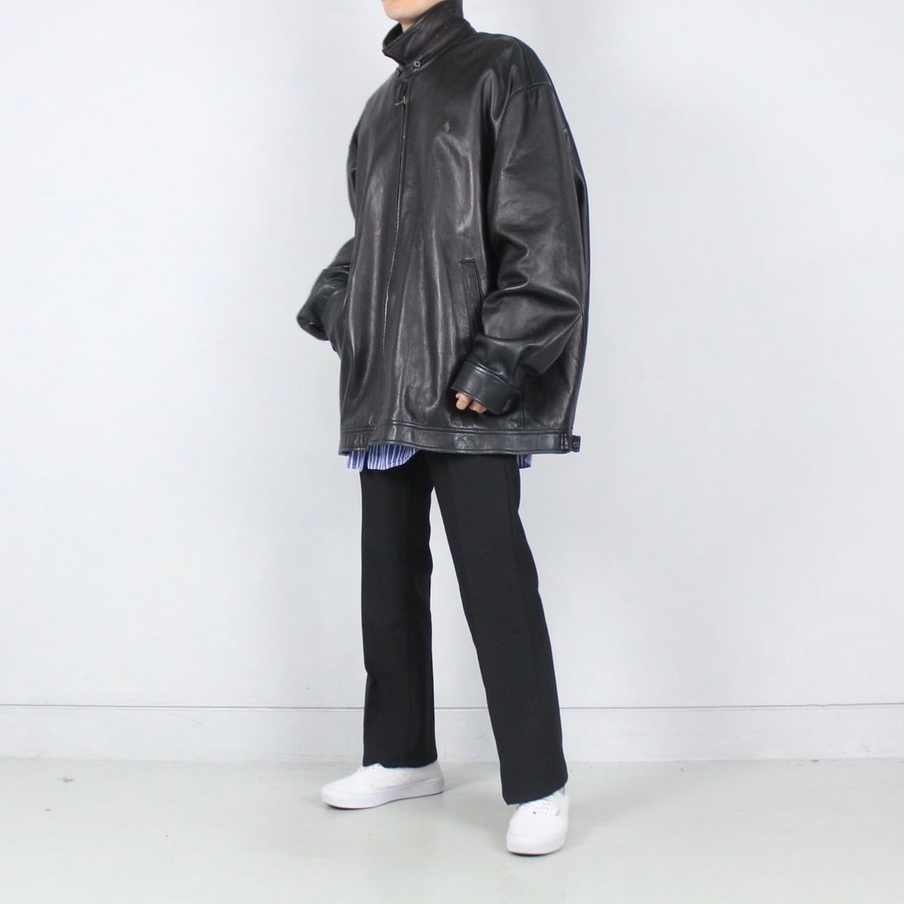 Polo by Ralph Lauren 希少 ダークグリーン レザースウィングトップ