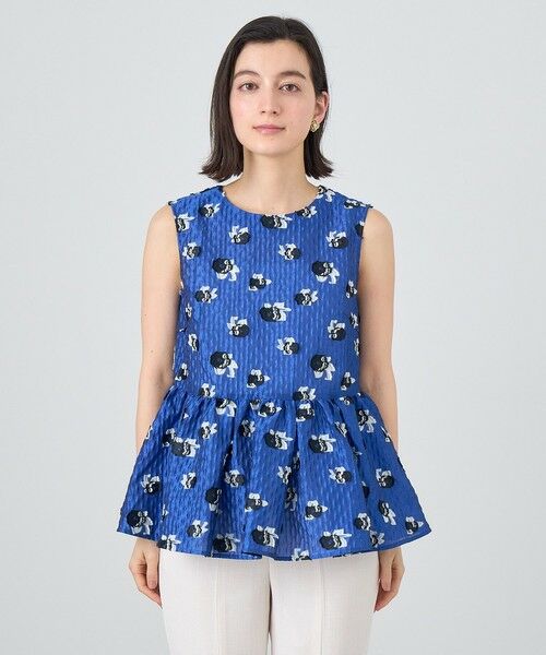 セール】 【セットアップ対応商品】フラワージャガードペプラム