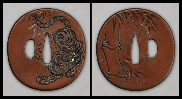 鍔：猛虎図 Tsuba:Moko Zu