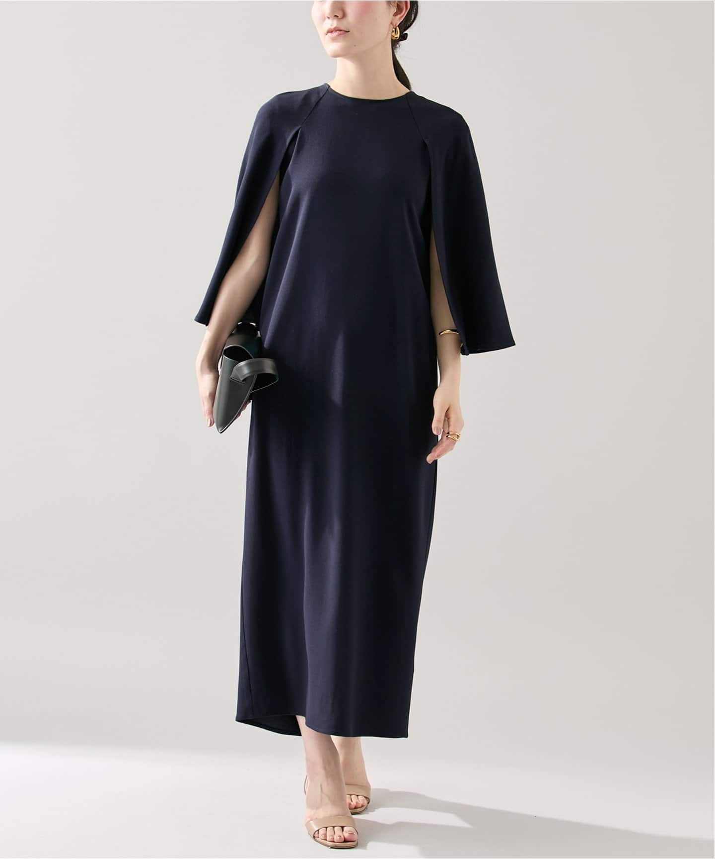 ACEPOLYバックサテンケープ風ワンピース（ワンピース）｜VERMEIL par