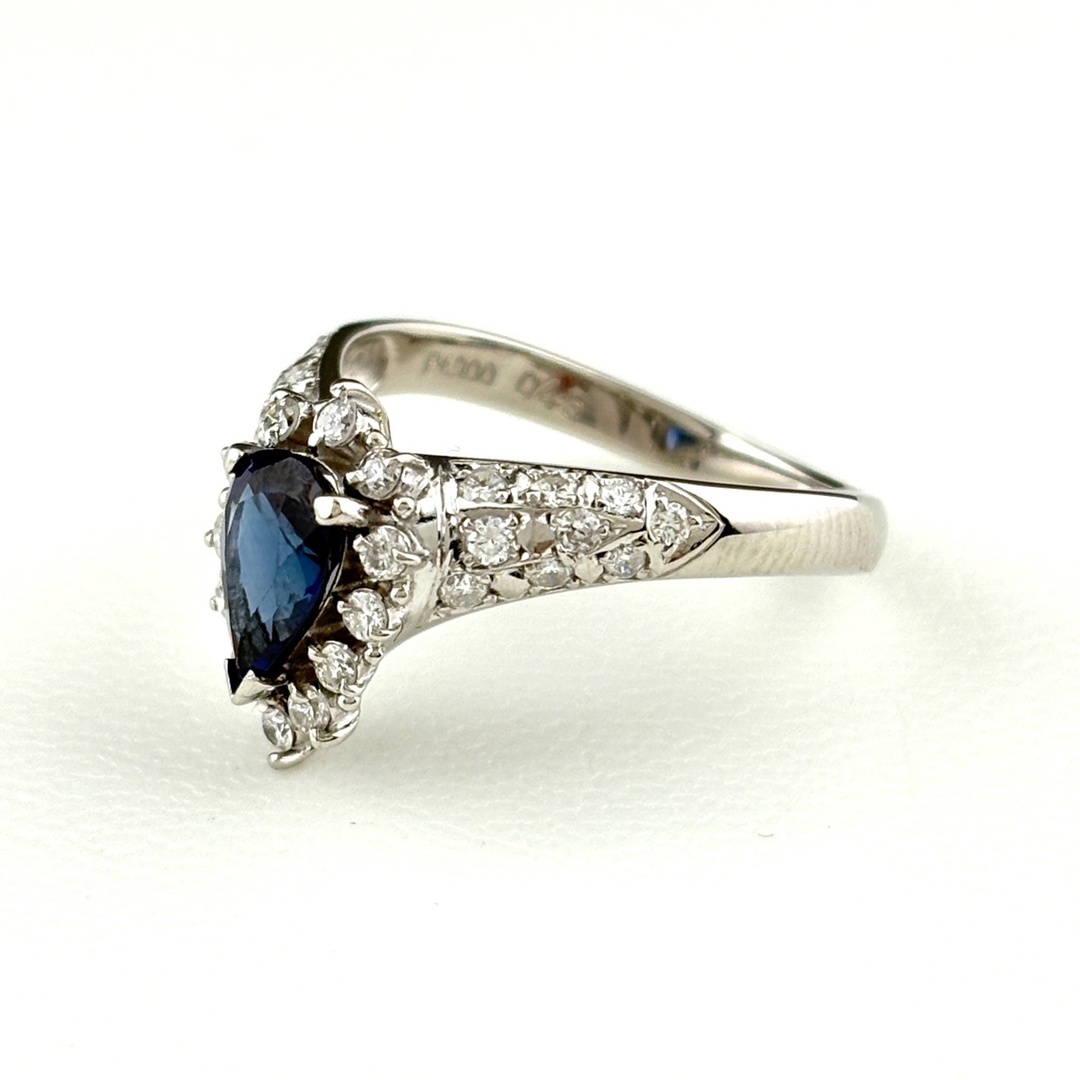 サファイア デザインリング 14号 Pt900 【中古】の通販 by バイセル