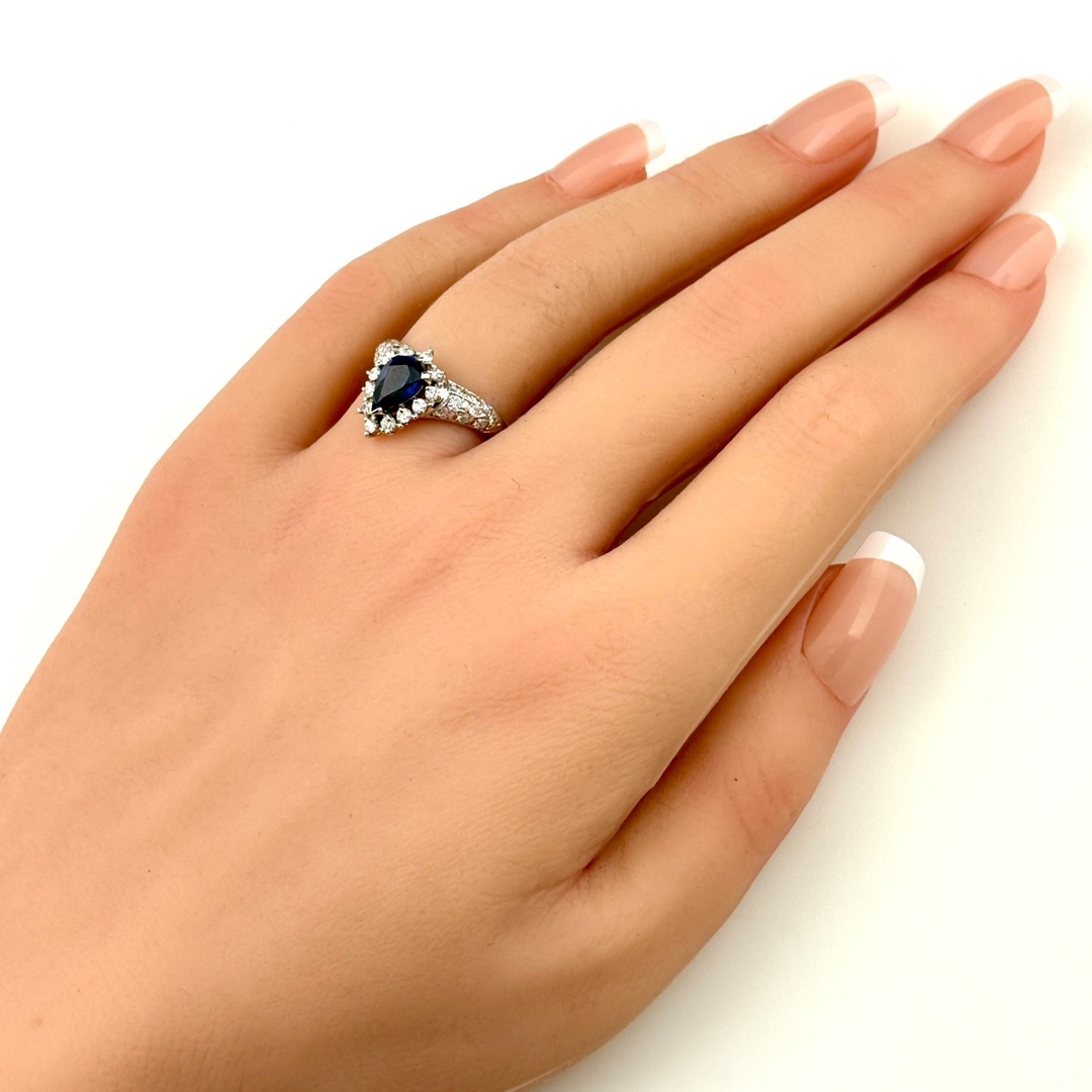 サファイア デザインリング 14号 Pt900 【中古】の通販 by バイセル