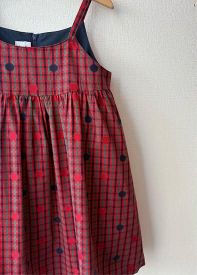 familiar ファミリア ファミリアチェック×ドット ジャンパースカート