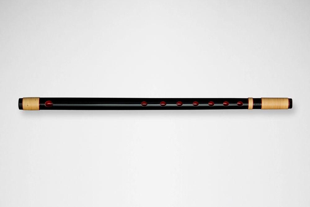 獅子田 竹渓 塗 籐両巻 黒 - 獅子田流 篠笛「大塚竹管楽器」
