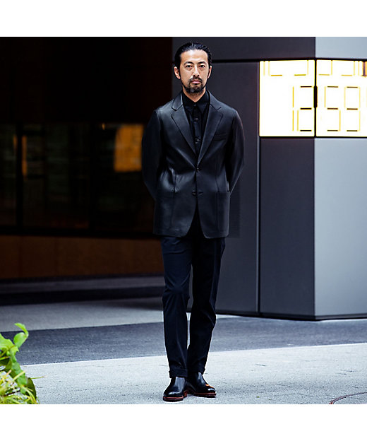 別注】DENIM×TOMORROWLAND ラムレザー テーラード