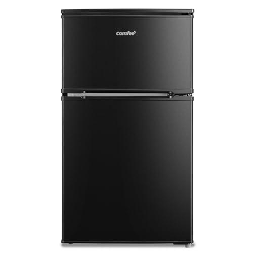 COMFEE' 冷蔵庫 90L 幅47.8cm 2ドア 右開き コンパクト 耐熱天板