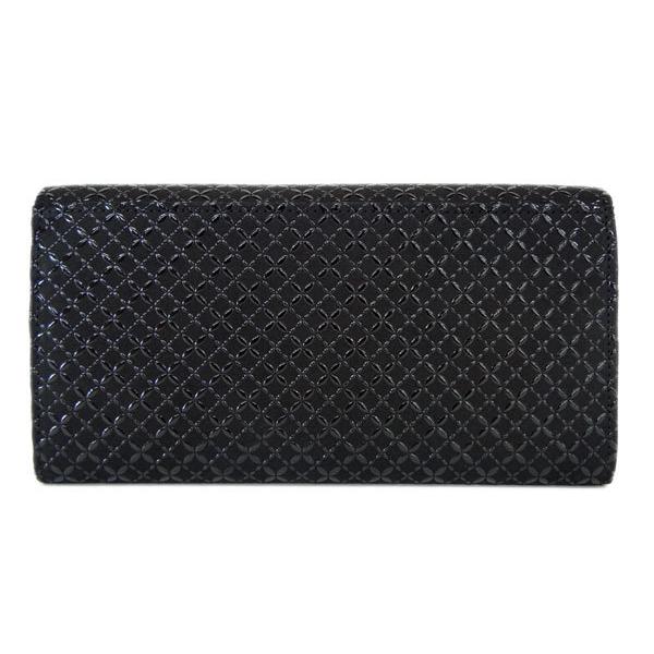 印傳屋（INDEN-YA） 印伝 長財布 束入 2306 黒地鹿革 黒漆 七宝繋ぎ柄