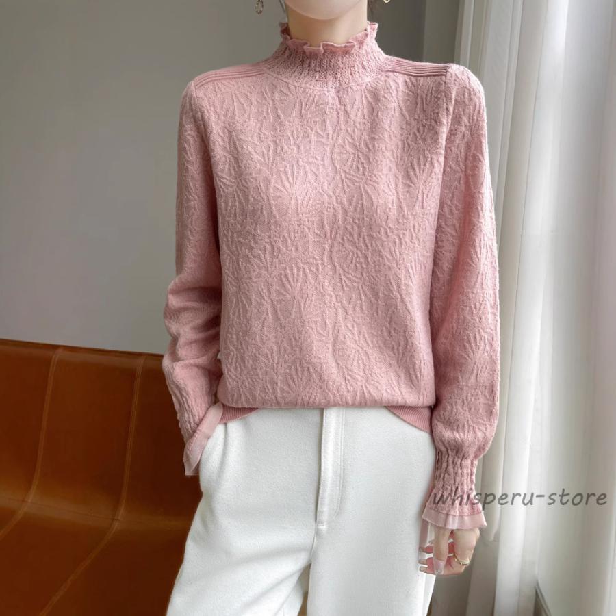 ブラウス レディース シャツ レースブラウス 長袖 おしゃれ 立ち襟