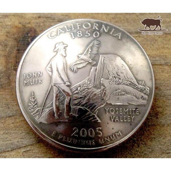 コンチョ ボタン 本物コイン使用 アメリカ 25セント 50州