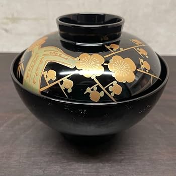 Amazon.co.jp: 輪島塗 天然木 蓋付き汁椀 5客セット 能登 輪島 漆匠