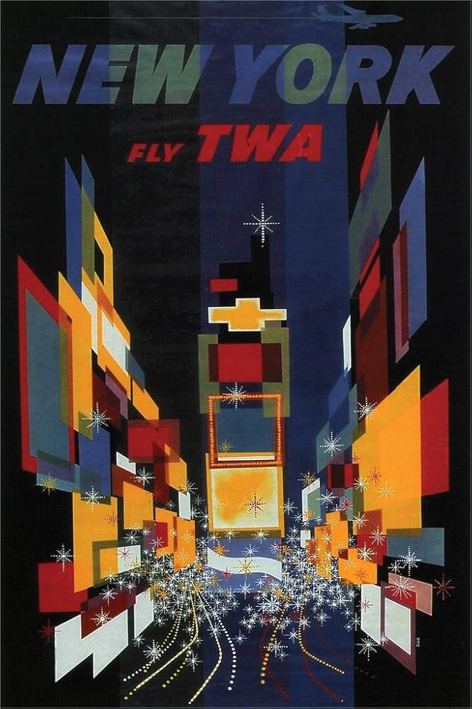 Amazon.com: New York Fly TWA Vintage Travel Cool Wall Art Print