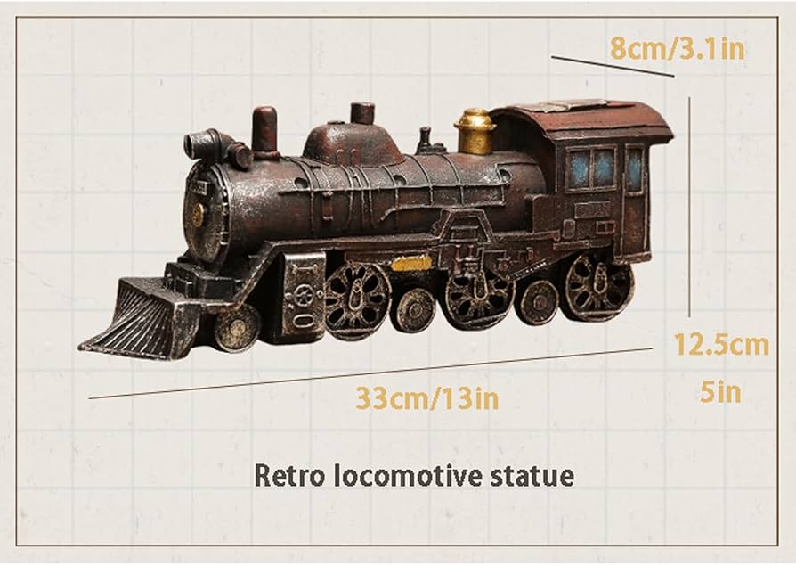 Amazon.co.jp: ヴィンテージ蒸気機関車の彫刻 - 樹脂素材のスチーム