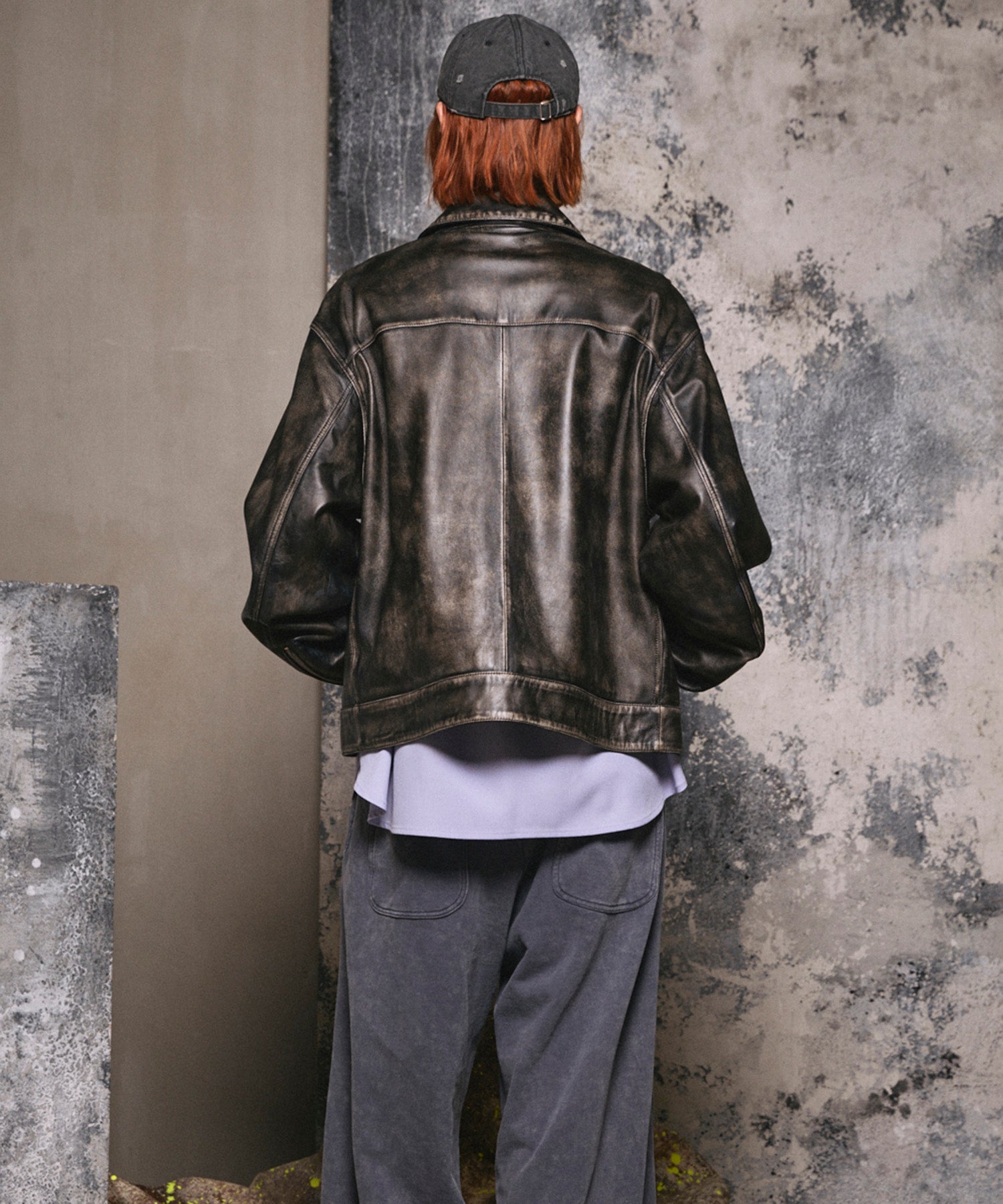 Sheep Leather Single Riders Collared Jacket