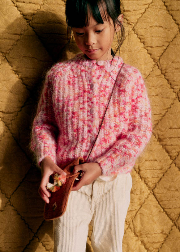 Emile Cardigan - Mottled Pink - Alpaca - Sézane