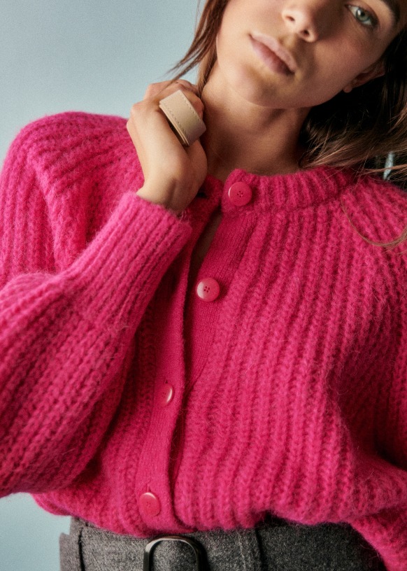 Emile Cardigan - Multicoloured Pink Orange - Merino Wool - Sézane