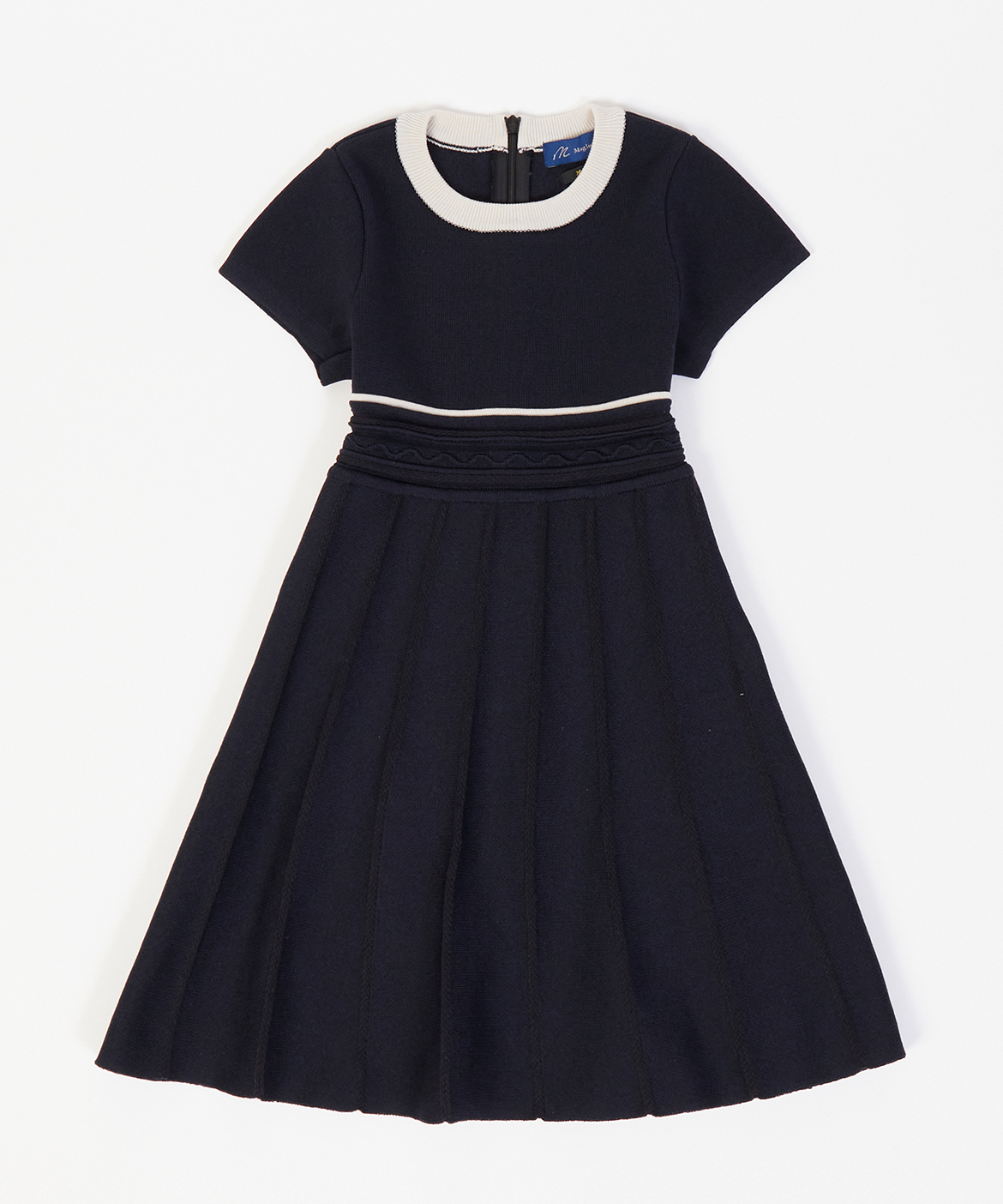 M Maglie le cassetto fiorelino》バイカラーニットワンピース《Kids