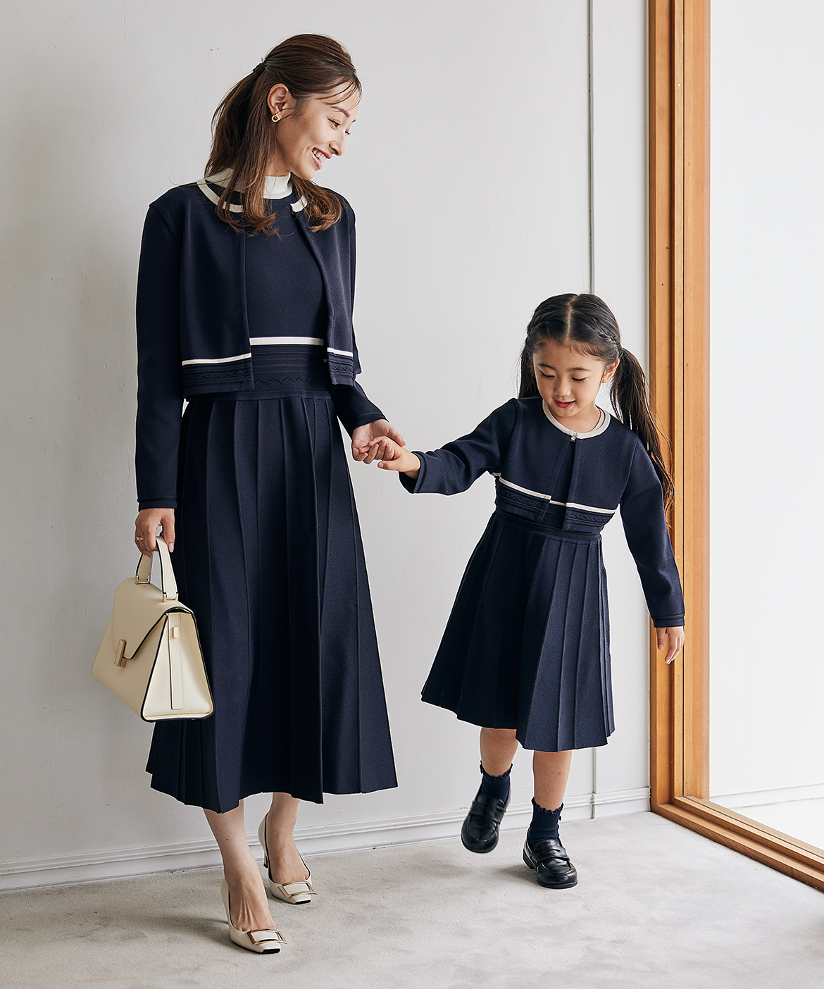 M Maglie le cassetto fiorelino》バイカラーニットワンピース《Kids