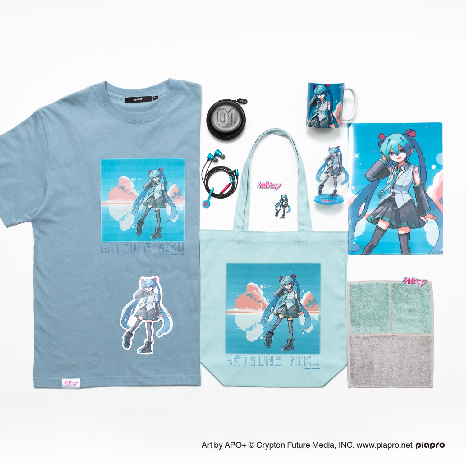 初音ミク 刺繍タオル ロゴ刺繍 – GRAPHT OFFICIAL STORE