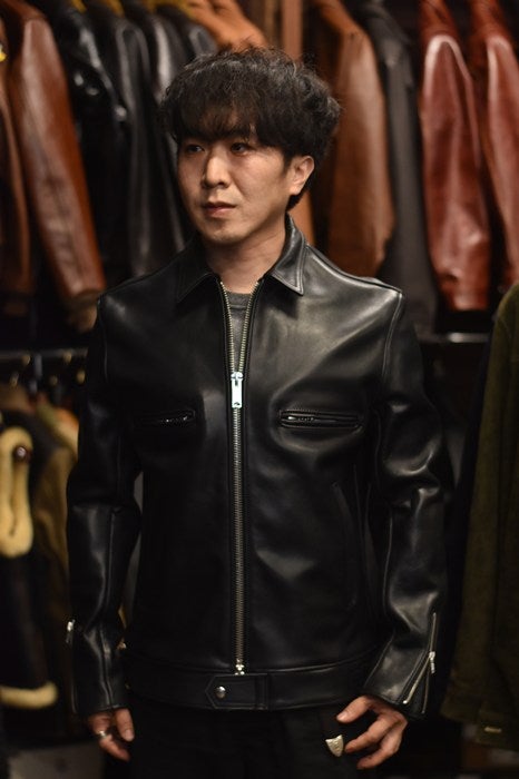 666レザー タイトフィットモデル シングルライダース着てみた
