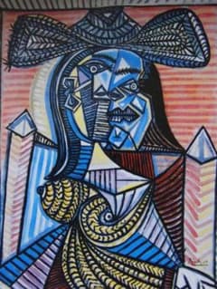 パブロ・ピカソ、FEMME ASSISE、海外版超希少レゾネ、新品木製額付