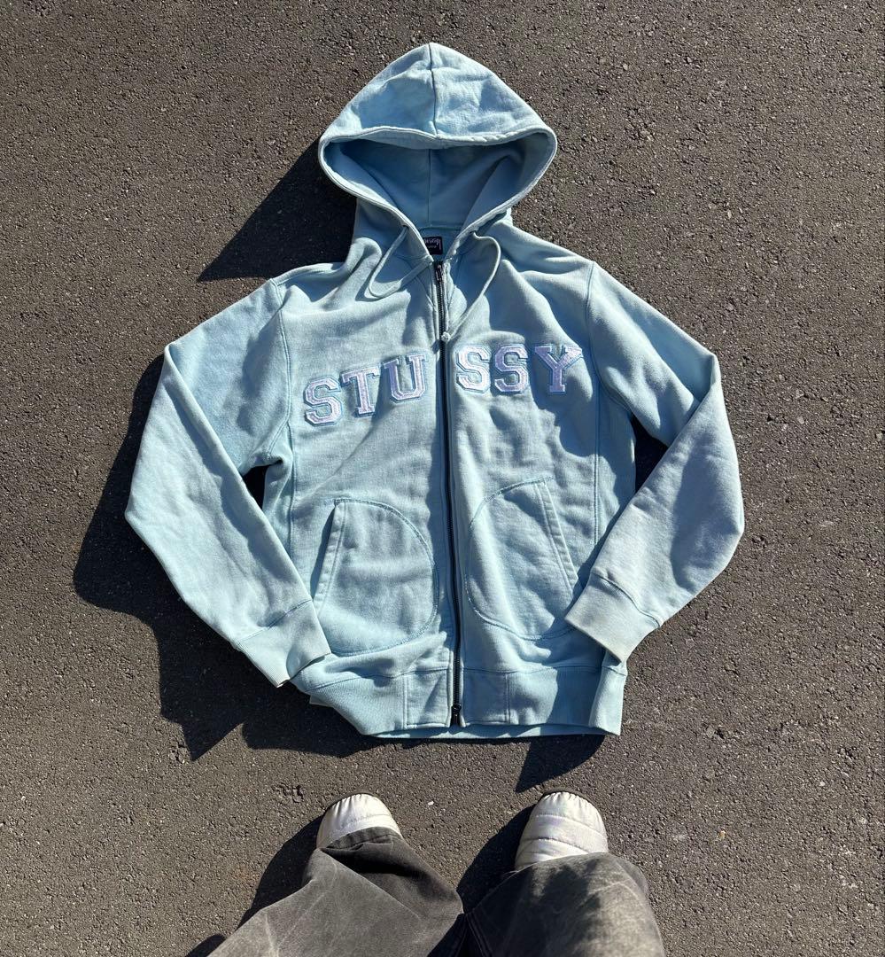 old stussy double zip foodie パーカー センターロゴ