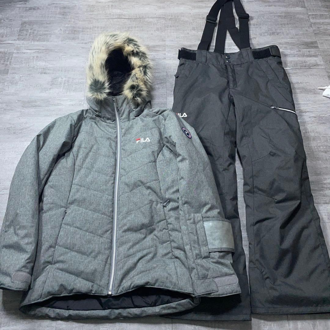 美品☆ FILA フィラ スキーウェア 上下セット レディースS グレー ファー FILA（フィラ） スキーウェア キッズ アウトレット スキー ジュニア