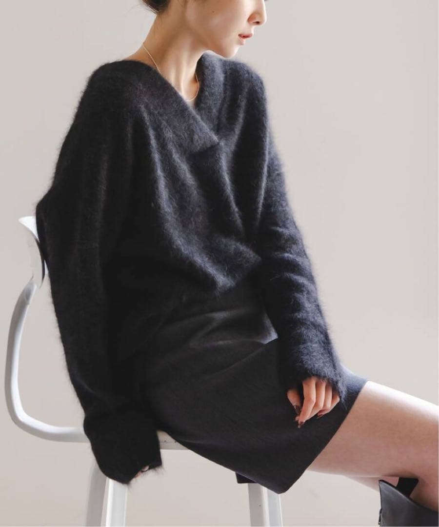 NOBLE ファーニットVネックプルオーバー