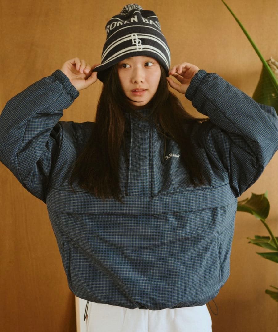 BrokenBase パデッドナイロンテックアノラック ネイビー系