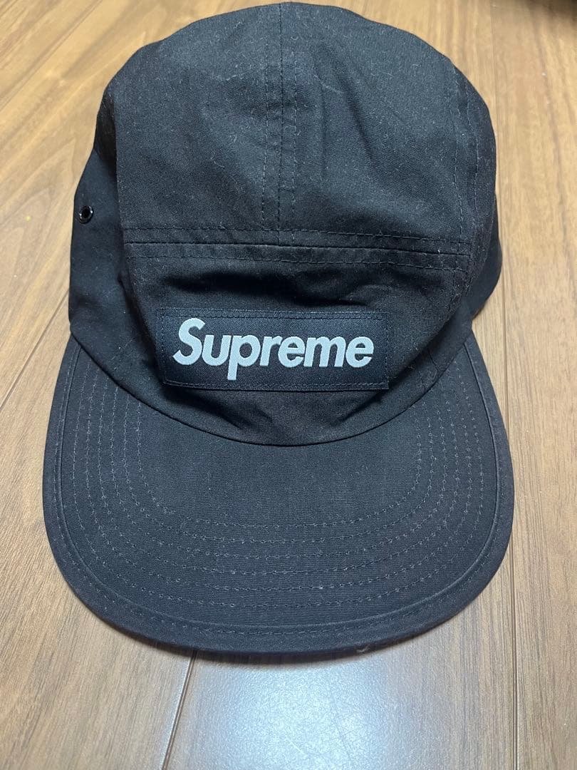 Supreme 黒 キャップ タグ付き