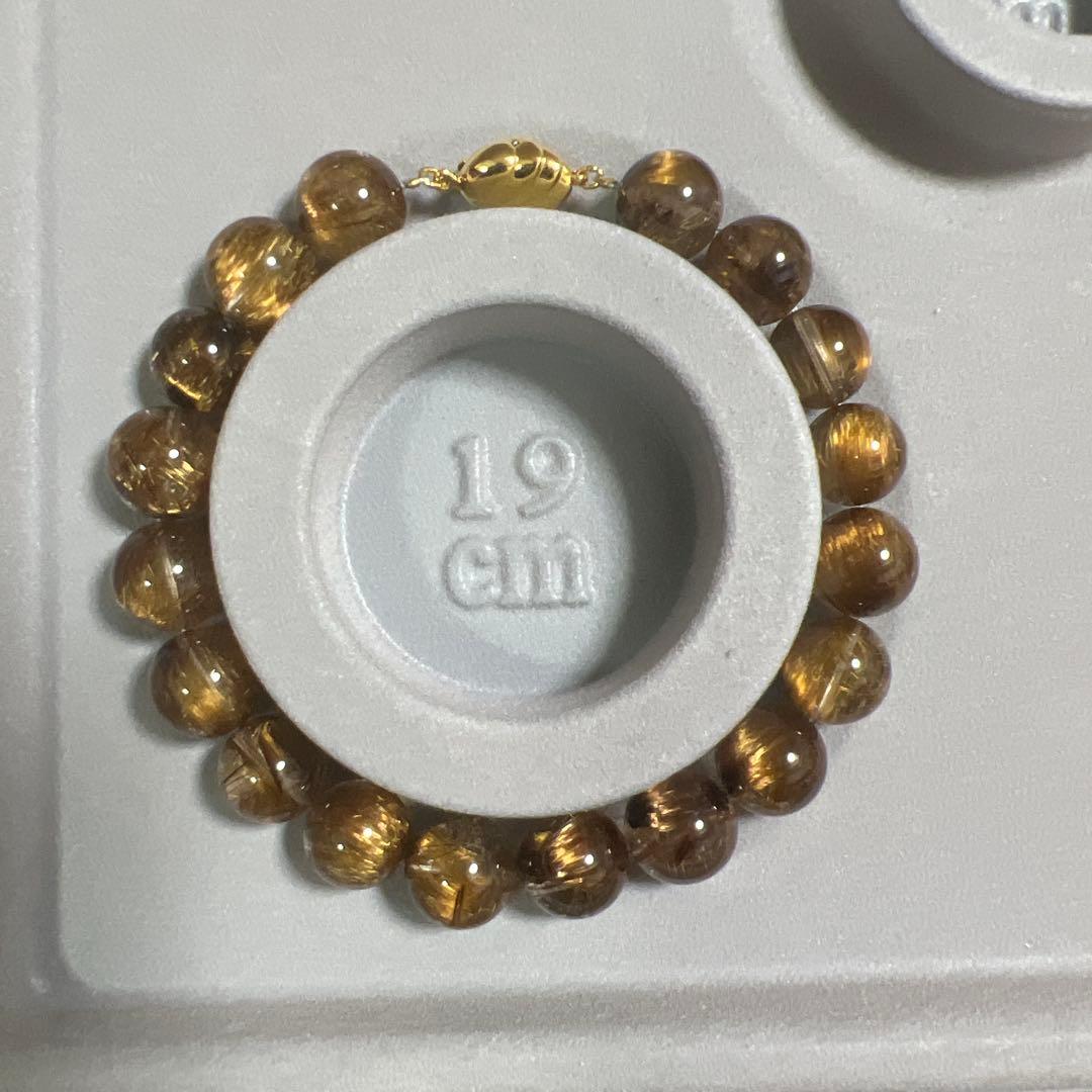 【新品】天然石タイガータイタンルチルブレスレット 19cm⭐︎最強金運