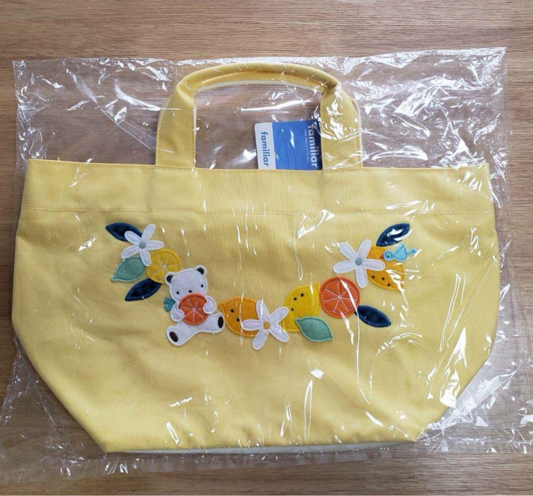 お値下げ！新品タグ付familiarレモン ファミちゃん刺繍 トートバッグ