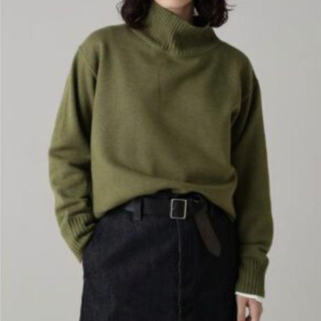 美品♪ 23AW マーガレットハウエル フェルトラフウールニット グリーン系