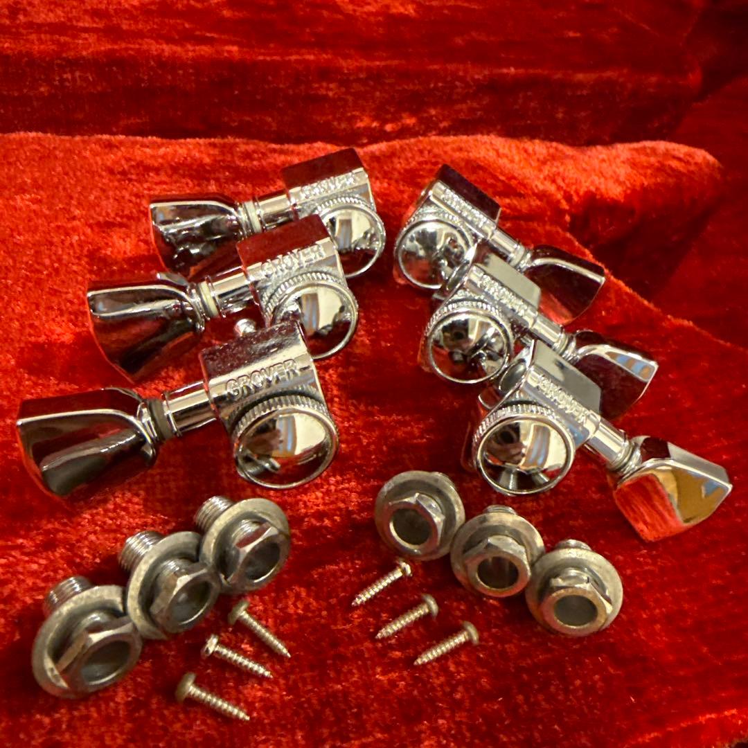ギター ALLPARTS Grover Chrome Locking Tuners TK-7935 GROVER® 502 SERIES 3X3 LOCKING TUNERS