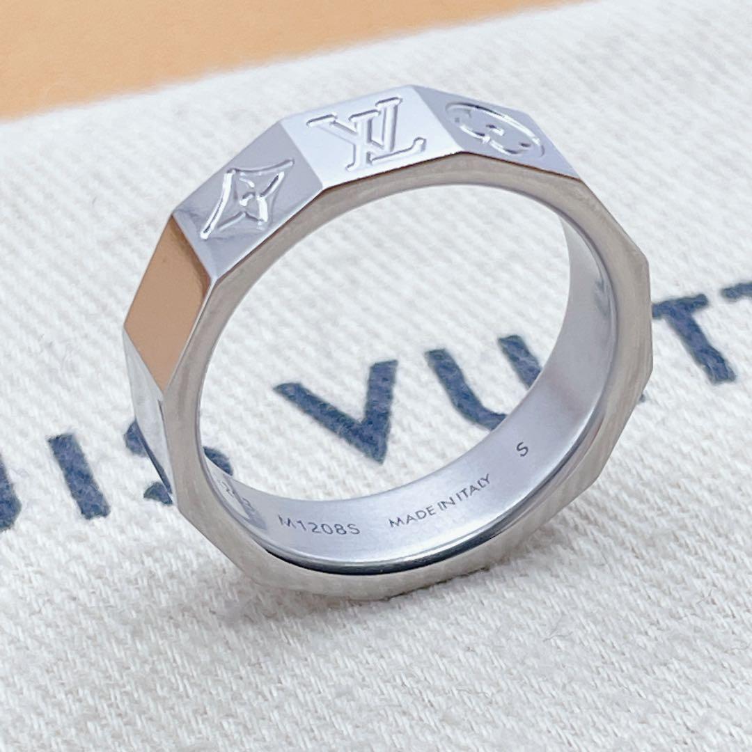 LOUIS VUITTON リング モノグラム キューブ シルバー ブロック