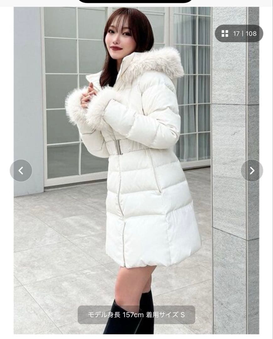 RESEXXY フード付ダウンコート ホワイト