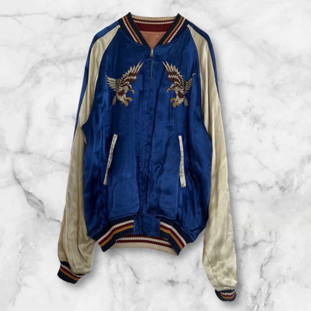 フラットヘッド　スカジャン　刺繍　リバーシブル　ワンポイント　かっこいい