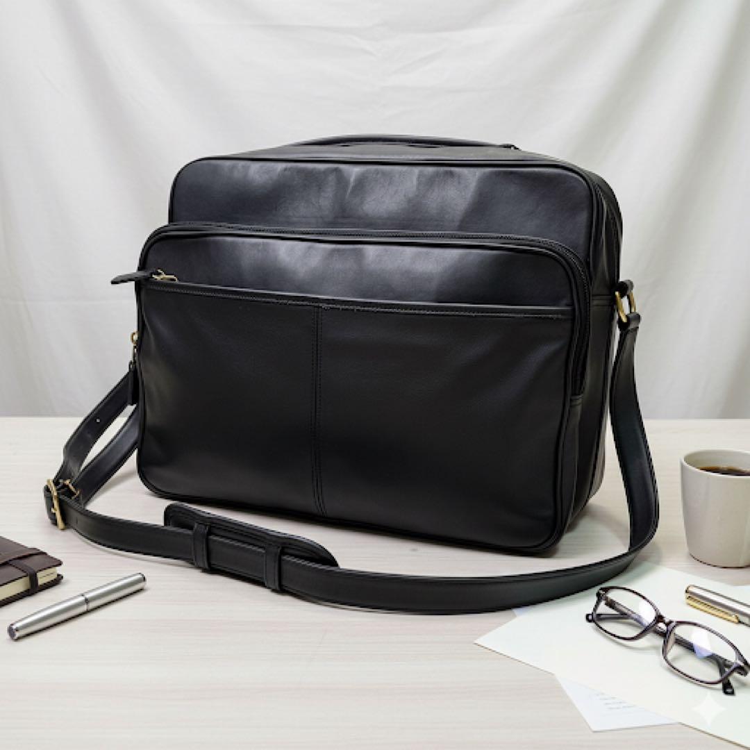 希少美品✨COACH オールドコーチ　ショルダーバッグ レザー　ブラック　A4